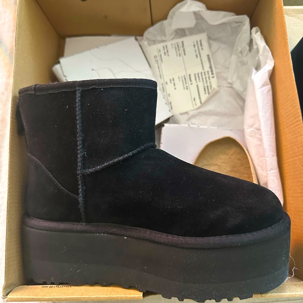 UGG women’s black platform mini